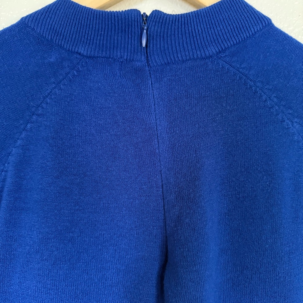 Karen Scott Royal Blue Knit Sweater XL | Back Zip Detail | Classic Basic - Picture 3 of 5